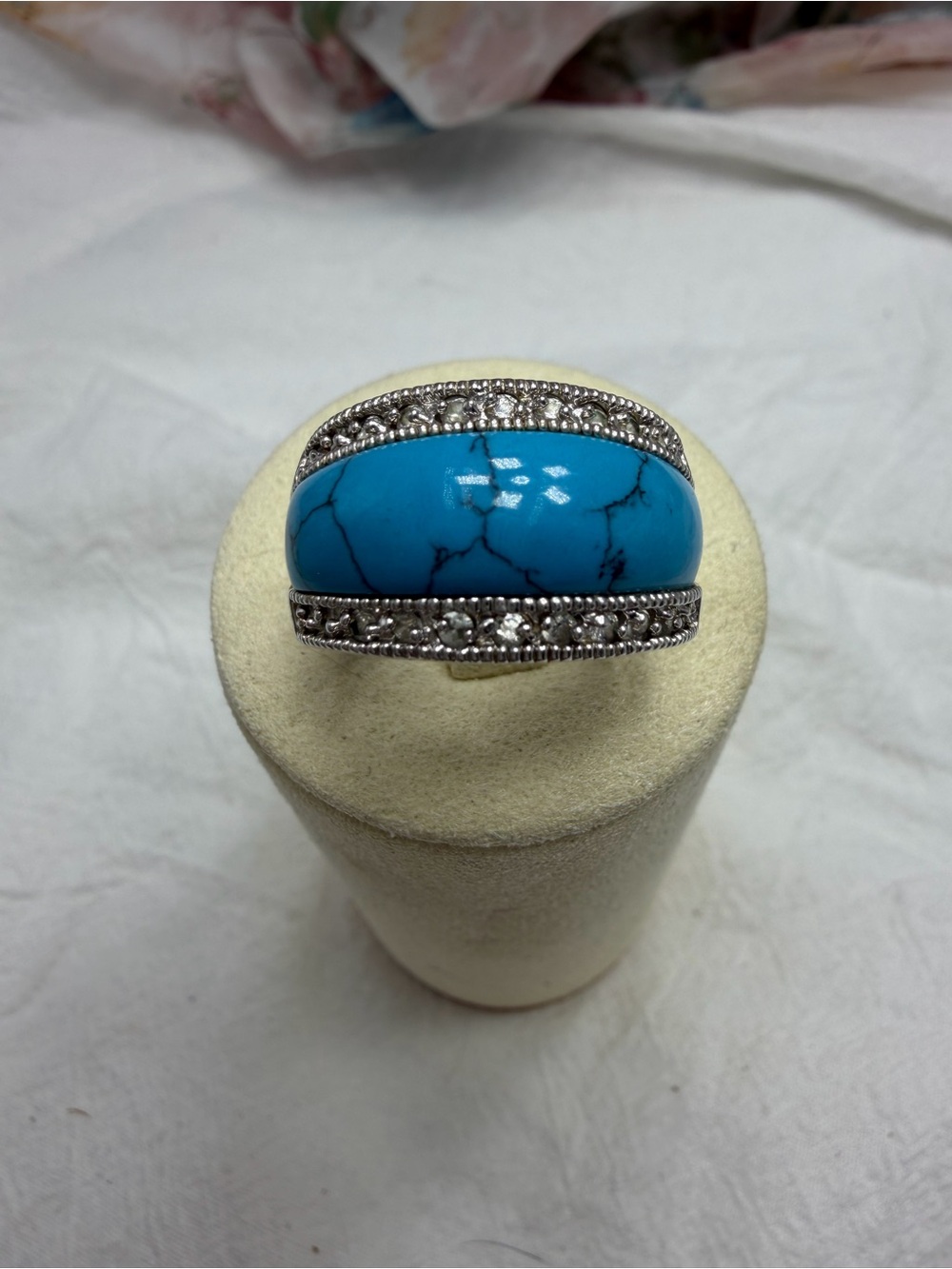 Lia Sophia  Turquoise Ring with Crystal Accents #434R